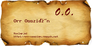 Orr Osszián névjegykártya